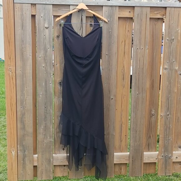 Vintage Fanny USA Sexy Gown Slip Dress Halter Dress BLACK Size Small - Picture 5 of 6